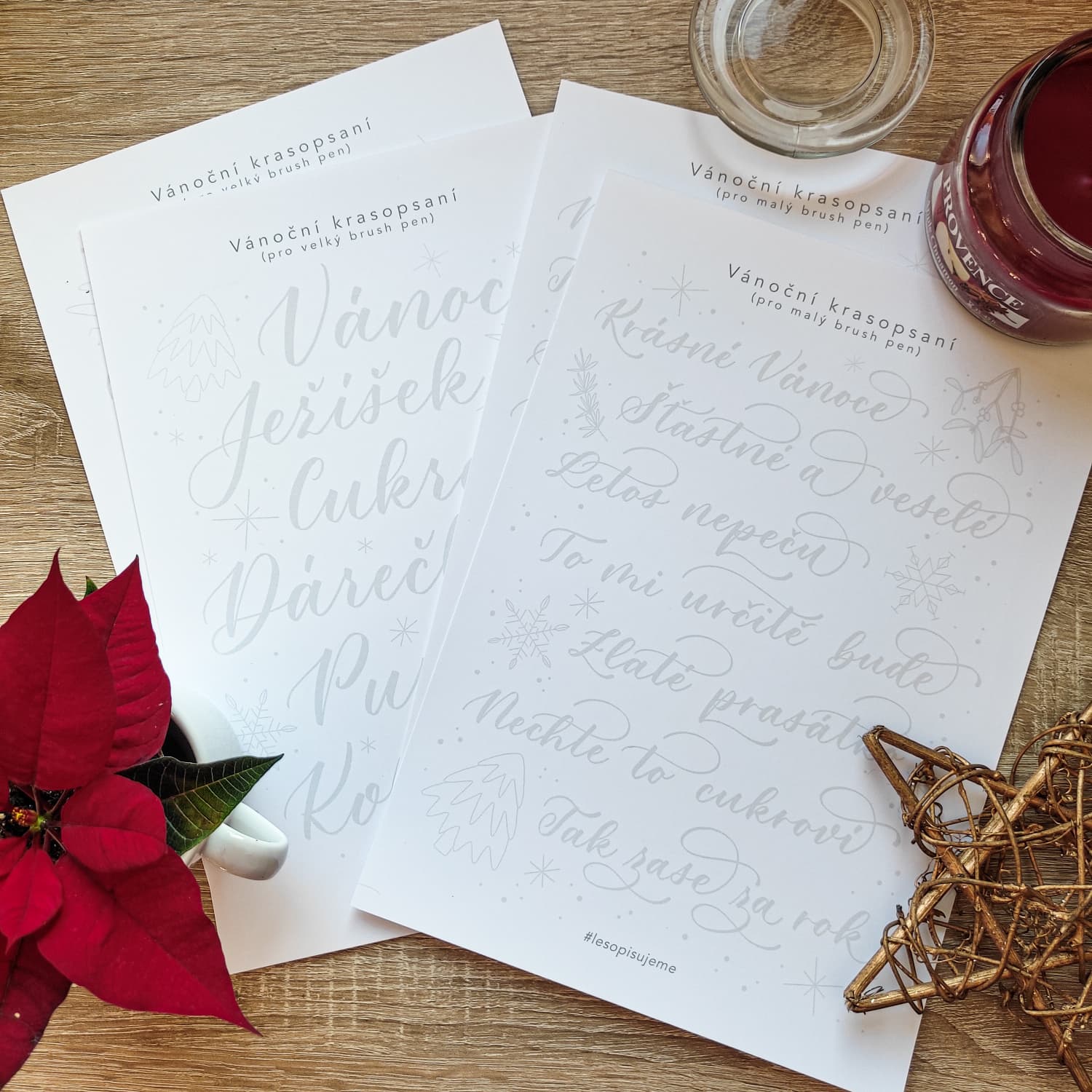 Vánoční kaligrafická šablona